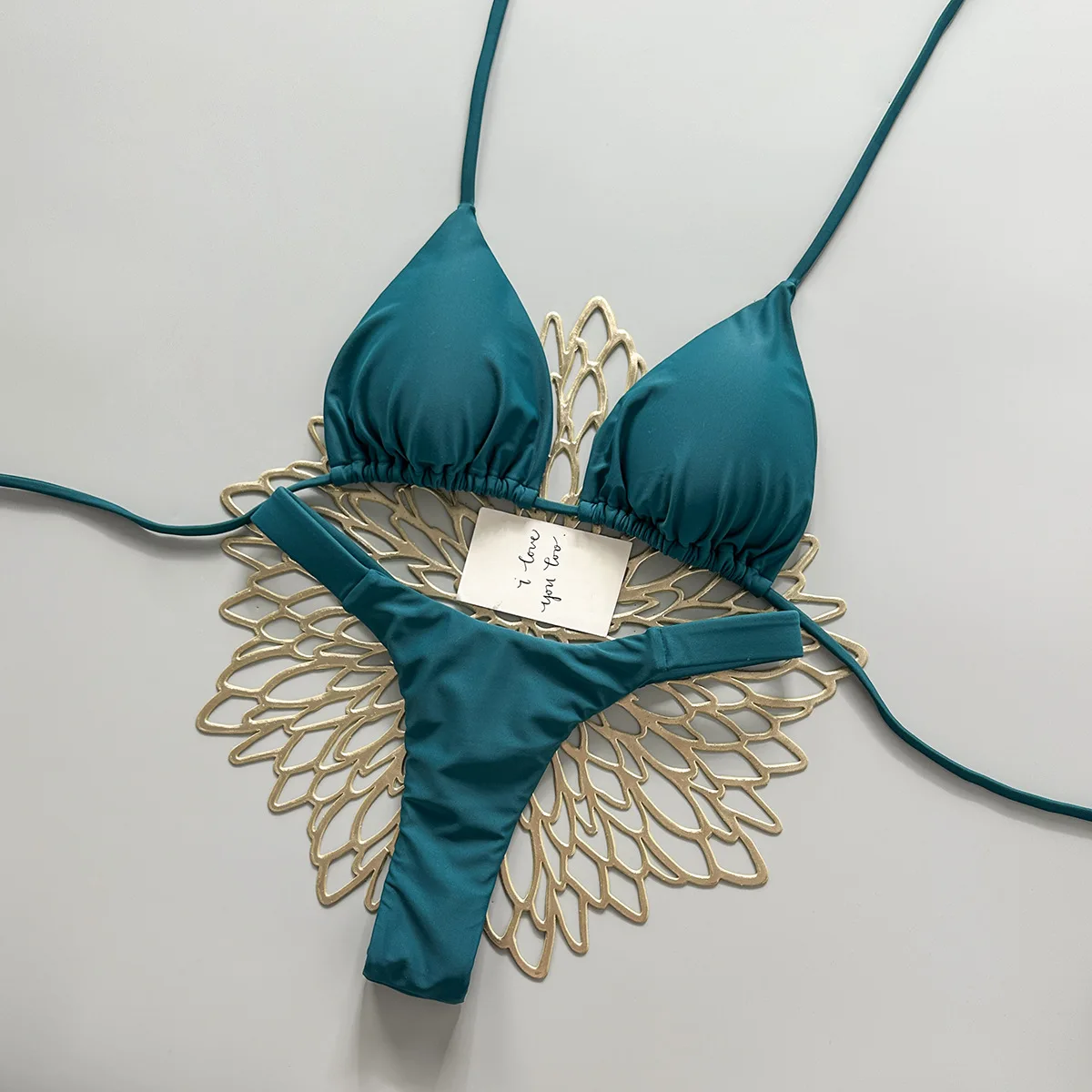 Summer Women Bikini Set Print Lace Up Sexy Backless Thong Swimsuit Beach Hot Spring Vacation Surfing High-End Women's Swimsuit
Summer Women Bikini Set Print Lace Up Sexy Backless Thong Swimsuit Beach Hot Spring Vacation Surfing High-End Women's Swimsuit