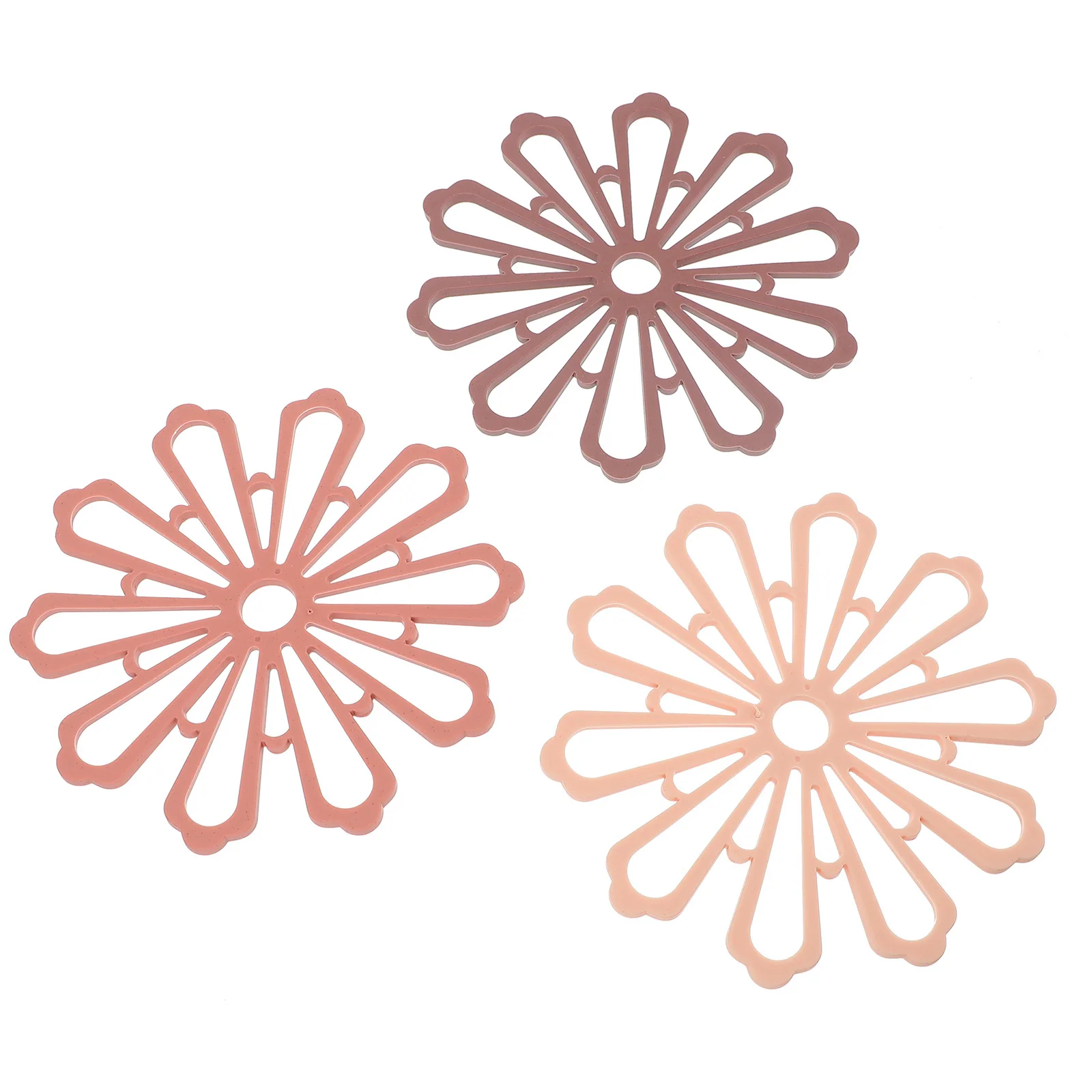 3pcs Flower Shaped Hollow Place Mat Heat Resistant Pot Holder Non-Slip Table Protector For Hot Pots Cups Kitchen Coaster 
3pcs Flower Shaped Hollow Place Mat Heat Resistant Pot Holder Non-Slip Table Protector For Hot Pots Cups Kitchen Coaster