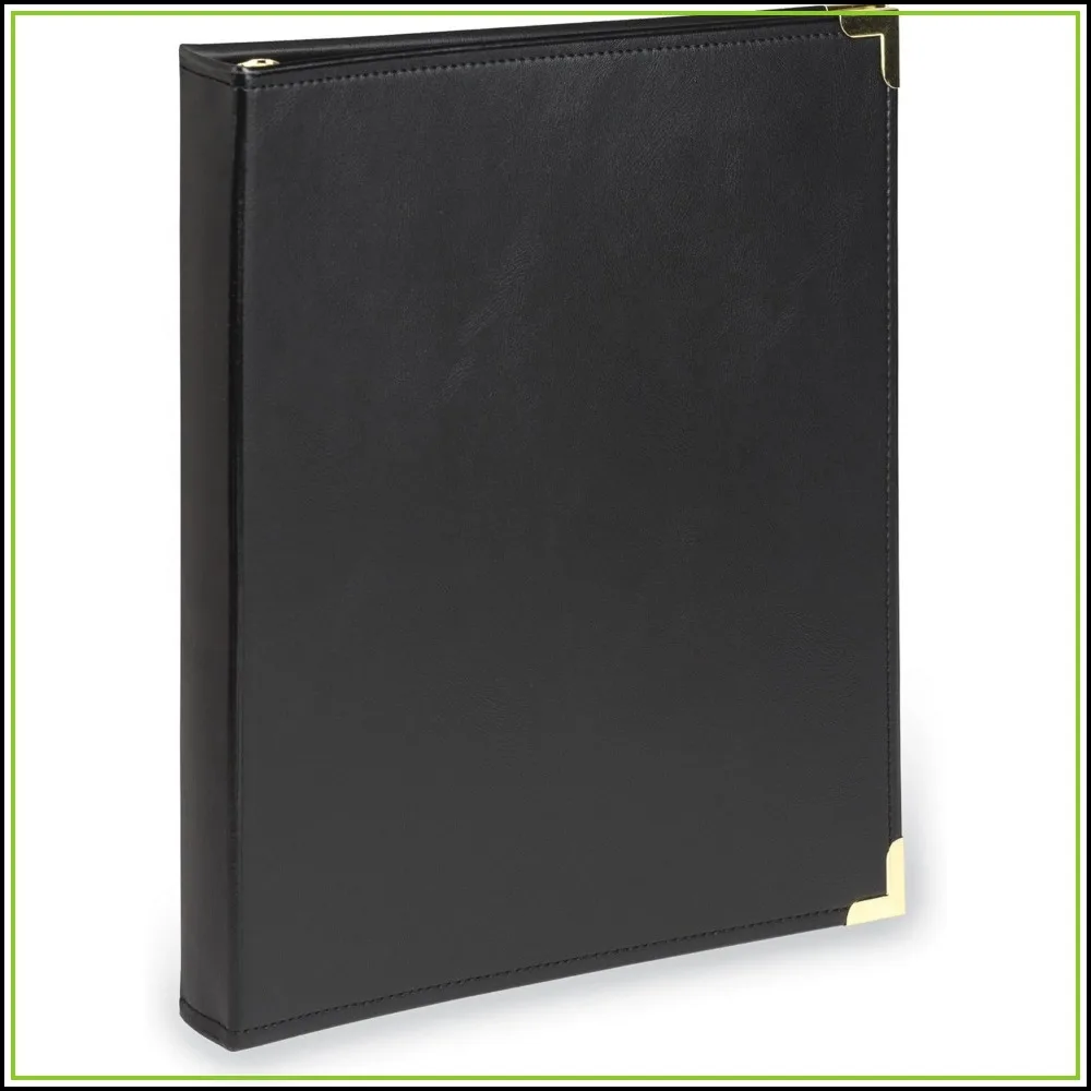 Classic Leather 3 Ring Binder, Executive Presentation Portfolio, 0.5 Inch Holds 100 Sheets, Brass Round Ring, Black
Classic Leather 3 Ring Binder, Executive Presentation Portfolio, 0.5 Inch Holds 100 Sheets, Brass Round Ring, Black