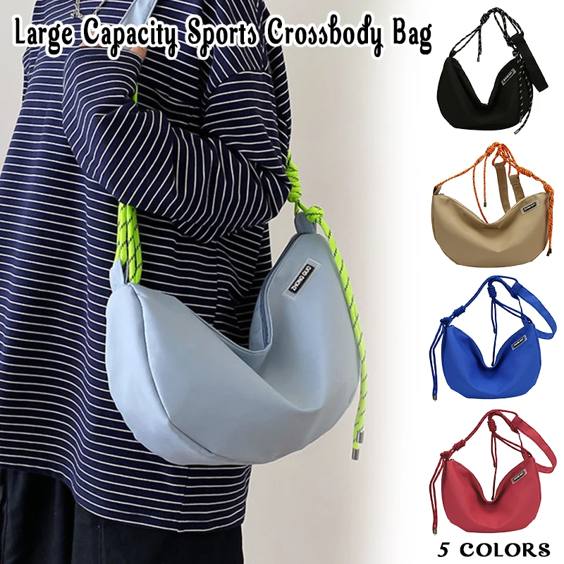 New Half-moon Shape Nylon Crossbody Bag Waterproof Solid Color Dumpling Shoulder Bag All-match Large Capacity Sports Message Bag
New Half-moon Shape Nylon Crossbody Bag Waterproof Solid Color Dumpling Shoulder Bag All-match Large Capacity Sports Message Bag