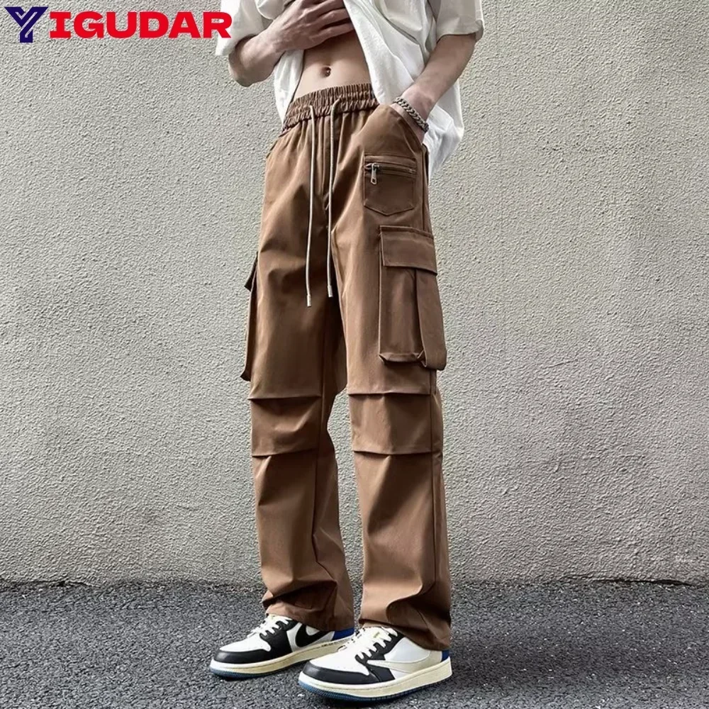 Multi-pocket Cargo Pants men Korean y2k solid color pocket new straight loose wide leg casual pants ropa hombre trousers
Multi-pocket Cargo Pants men Korean y2k solid color pocket new straight loose wide leg casual pants ropa hombre trousers