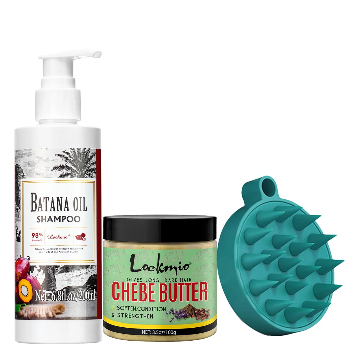 LOCKMIO Batana Oil Hair Cleansing Shampoo, Chebe Moisturizing & Nourishing Butter Massage Brush for Men and Women Hair Care Kit
LOCKMIO Batana Oil Hair Cleansing Shampoo, Chebe Moisturizing & Nourishing Butter Massage Brush for Men and Women Hair Care Kit