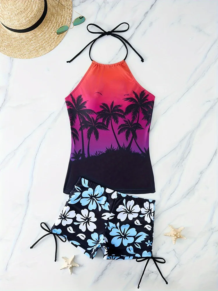 Пляжная одежда, купальники, женские танкини, комплект бикини 2025, женский купальник, двухсекционный купальный костюм без рукавов с открытой спиной, пляжные шорты, монокини
Пляжная одежда, купальники, женские танкини, комплект бикини 2025, женский купальник, двухсекционный купальный костюм без рукавов с открытой спиной, пляжные шорты, монокини