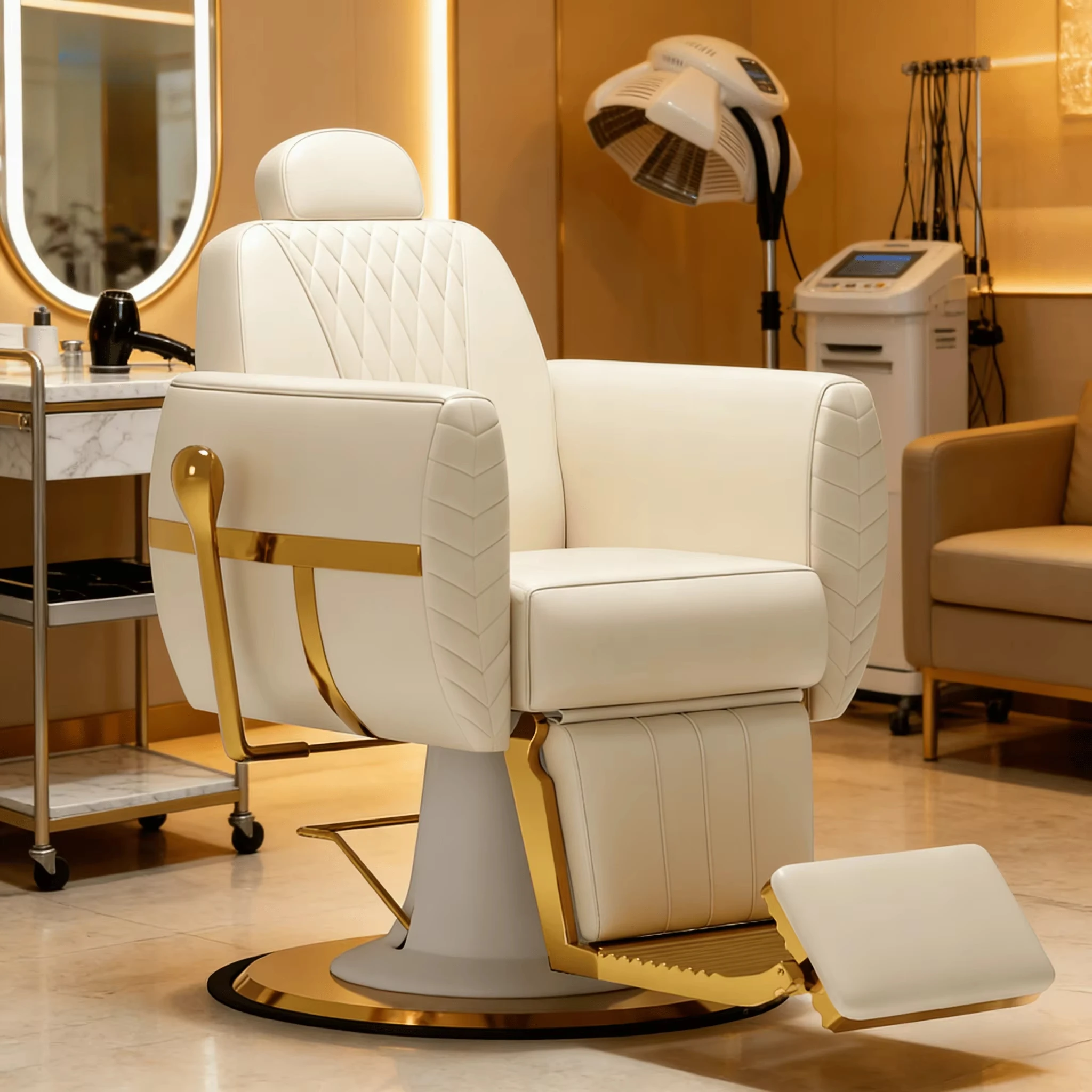 Unique Design Luxury Gold Base Barber Chair 360 Degree Rotating Barber Shop Hair Styling Chair
Unique Design Luxury Gold Base Barber Chair 360 Degree Rotating Barber Shop Hair Styling Chair