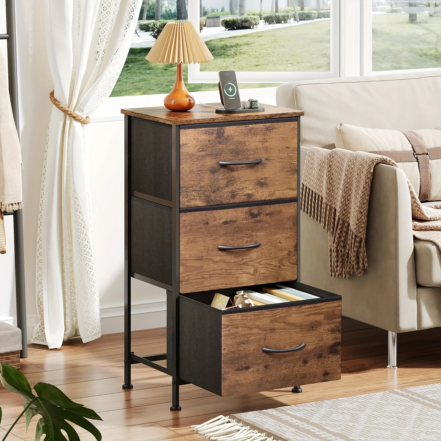Black/gray Sturdy Floor Standing Shelf, 3-drawer Vanity, Fabric Bedside Table, Living Room Storage Cabinet, Suitable for Various Scenarios Such As Bedrooms, Corridors, Entrances | Easy to Assemble Storage Rack
Black/gray Sturdy Floor Standing Shelf, 3-drawer Vanity, Fabric Bedside Table, Living Room Storage Cabinet, Suitable for Various Scenarios Such As Bedrooms, Corridors, Entrances | Easy to Assemble Storage Rack