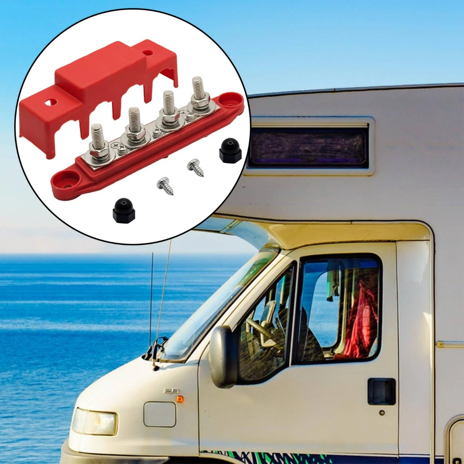 4-Stud Busbar Copper Power Distribution Block Marine Bus Bar Heavy Duty Bus Bar Corrosion Resistant for Caravan
4-Stud Busbar Copper Power Distribution Block Marine Bus Bar Heavy Duty Bus Bar Corrosion Resistant for Caravan