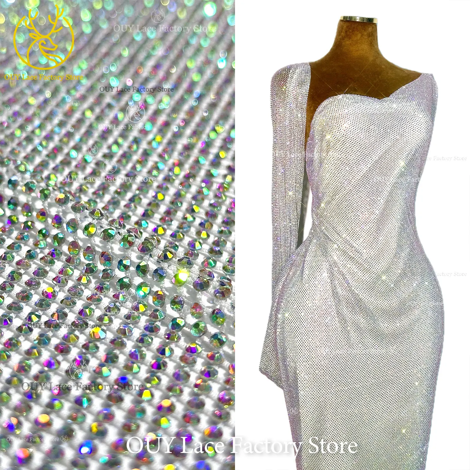 Colorful High-End Dubai Gemstone Mesh Lace Fabric 2.5 Yards High Quality Nigerian Stone Lace African Lace Fabric Sewing Dress
Colorful High-End Dubai Gemstone Mesh Lace Fabric 2.5 Yards High Quality Nigerian Stone Lace African Lace Fabric Sewing Dress