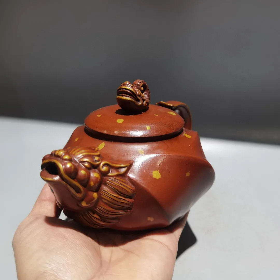 8 "Китайский Исинский фиолетовый глиняный чайник с контуром в золоте, китайская длинная статуя, крышка, горшок с ротом дракона, чайник, чайник, чайник, чайник с флаконом
8 "Китайский Исинский фиолетовый глиняный чайник с контуром в золоте, китайская длинная статуя, крышка, горшок с ротом дракона, чайник, чайник, чайник, чайник с флаконом