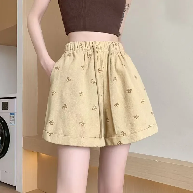 Stylish Sweet Bow Printed Loose Casual Shorts Summer High Waist Female Clothing Elastic Drawstring Korean Wide Leg Basic Shorts
Stylish Sweet Bow Printed Loose Casual Shorts Summer High Waist Female Clothing Elastic Drawstring Korean Wide Leg Basic Shorts