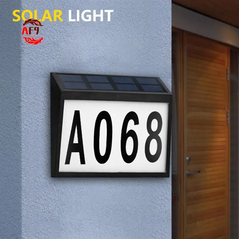 AF90-Solar Doorplate Light Outdoor Waterproof LED Digital Wall Mounted Address Number Plate Light
AF90-Solar Doorplate Light Outdoor Waterproof LED Digital Wall Mounted Address Number Plate Light