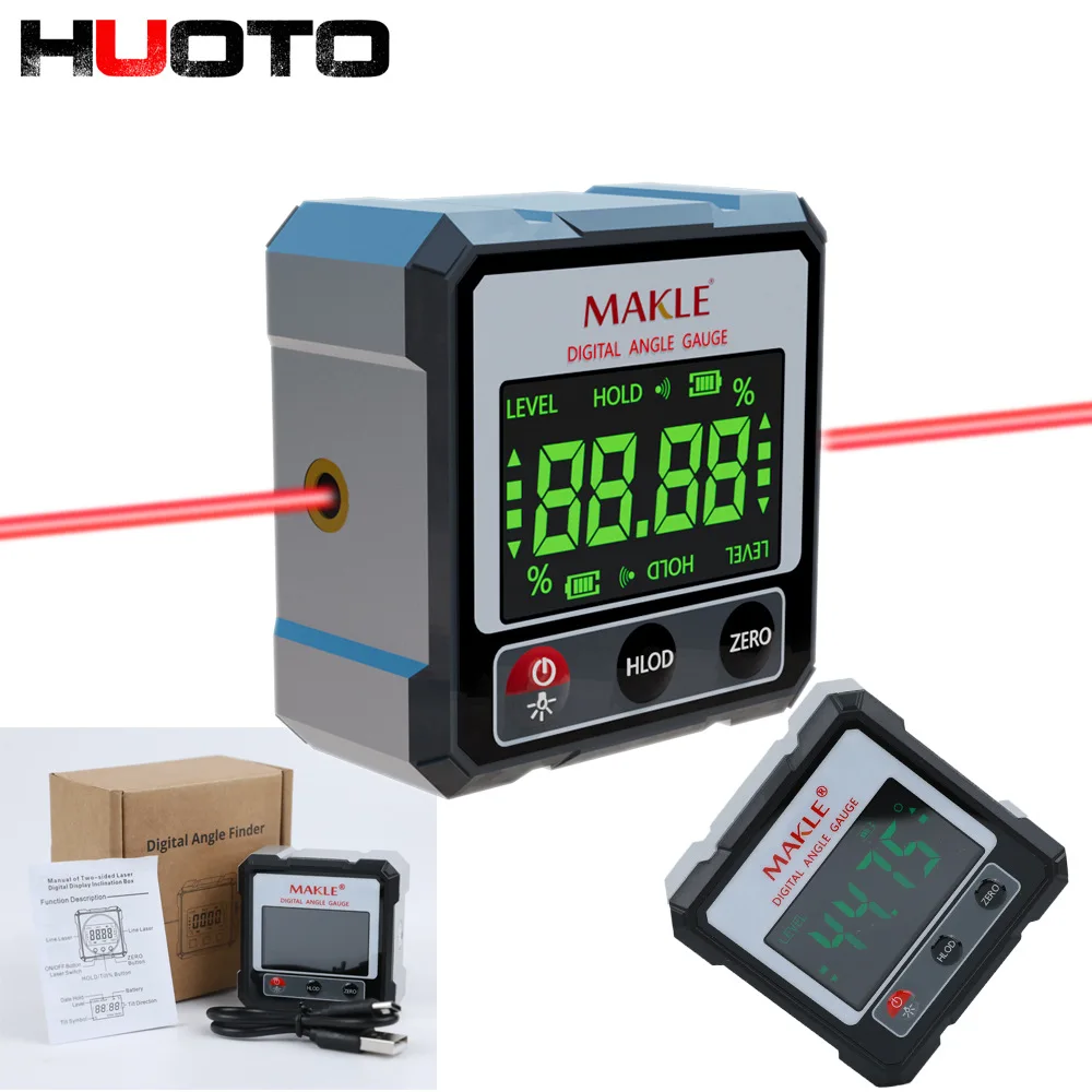 Двусторонний однословный лазерный инклинометр HUOTO, четырехсторонний магнитный инклинометр, лазерный прибор для измерения угла уровня
Двусторонний однословный лазерный инклинометр HUOTO, четырехсторонний магнитный инклинометр, лазерный прибор для измерения угла уровня