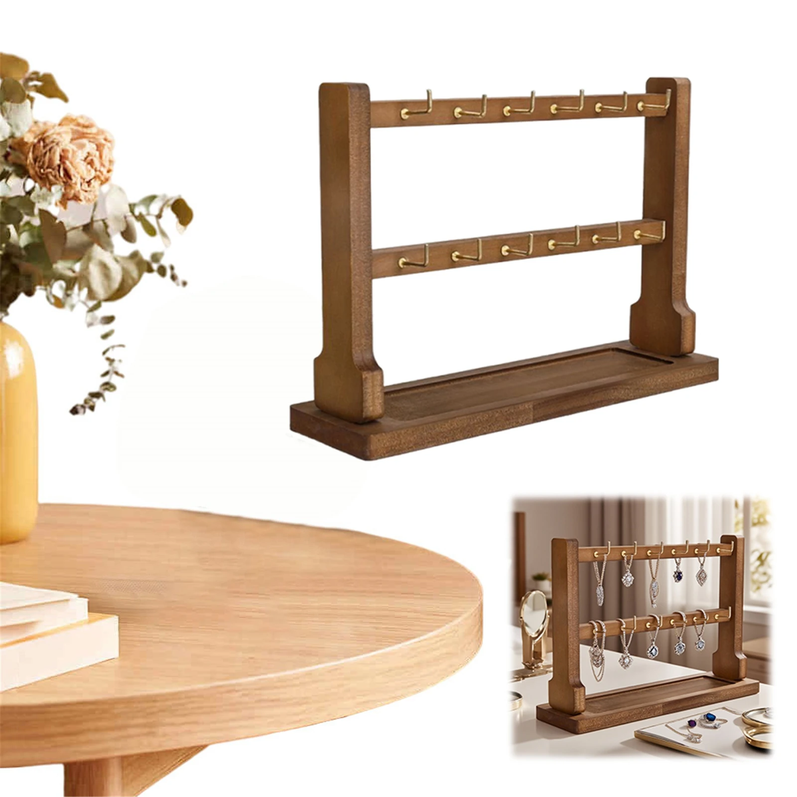Wooden Jewelry Display Stand with Hook Household Bracelet Storage Rack Simple Jewelry Storage Shelf Home Sundries Accessories
Wooden Jewelry Display Stand with Hook Household Bracelet Storage Rack Simple Jewelry Storage Shelf Home Sundries Accessories