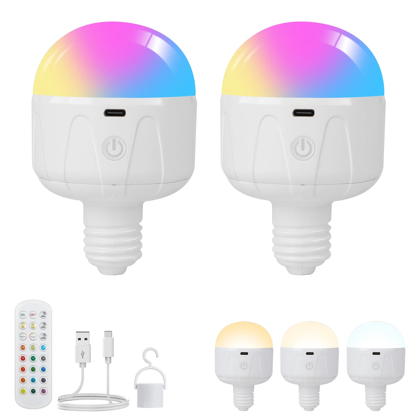 2pcs Rechargeable Battery LED Night Light Bulb 4000mA Wireless E27 RGB Color Dimmable Remote Control Magnetic USB Puck Light
2pcs Rechargeable Battery LED Night Light Bulb 4000mA Wireless E27 RGB Color Dimmable Remote Control Magnetic USB Puck Light