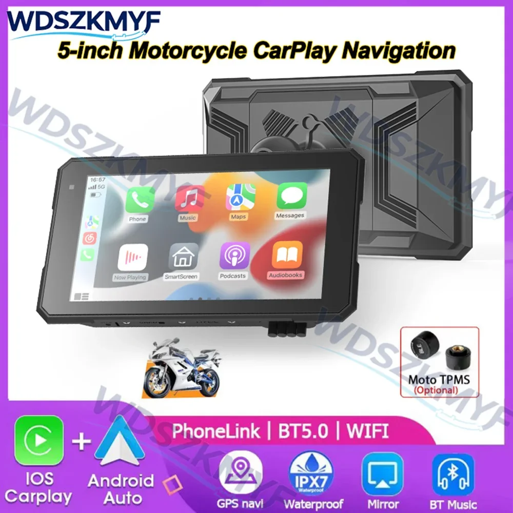 5 Inch Motorcycle Portable GPS Navigation Wireless Carplay Android Auto Display Touch Screen IP67 Waterproof Multimedia Player
5 Inch Motorcycle Portable GPS Navigation Wireless Carplay Android Auto Display Touch Screen IP67 Waterproof Multimedia Player