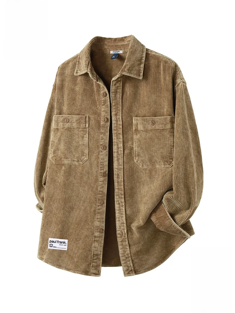 Мужская вельветовая куртка Paul Frank Monkey Large Mouth: модная винтажная рабочая одежда с воротником для осени
Мужская вельветовая куртка Paul Frank Monkey Large Mouth: модная винтажная рабочая одежда с воротником для осени