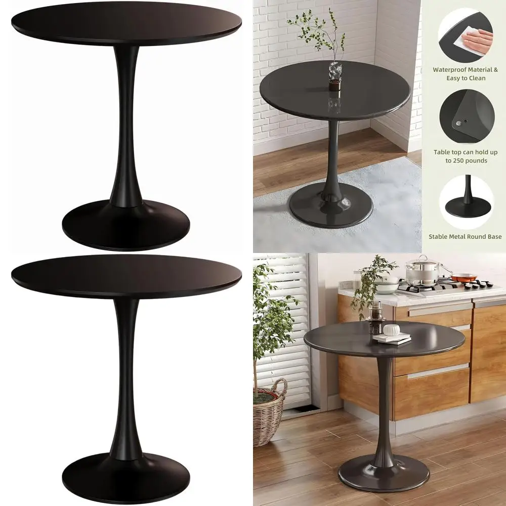 24 Inch Round Dining Table for 2-4 People, Modern Wooden Tulip Style, Ideal for Kitchen, Living Room, Restaurant, Office, Black
24 Inch Round Dining Table for 2-4 People, Modern Wooden Tulip Style, Ideal for Kitchen, Living Room, Restaurant, Office, Black