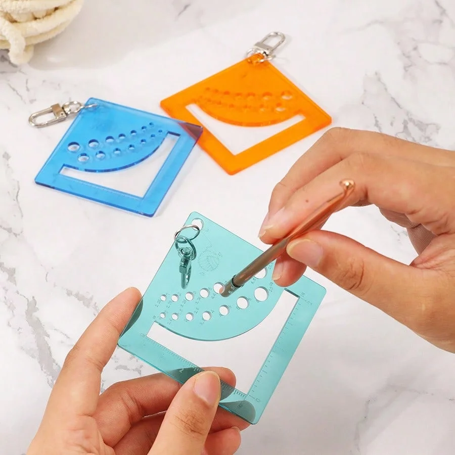 Acrylic Sewing Knitting Ruler DIY Weaving Measuring Tools knitters Ruler with Threader Cutter for Hats Sweaters
Acrylic Sewing Knitting Ruler DIY Weaving Measuring Tools knitters Ruler with Threader Cutter for Hats Sweaters