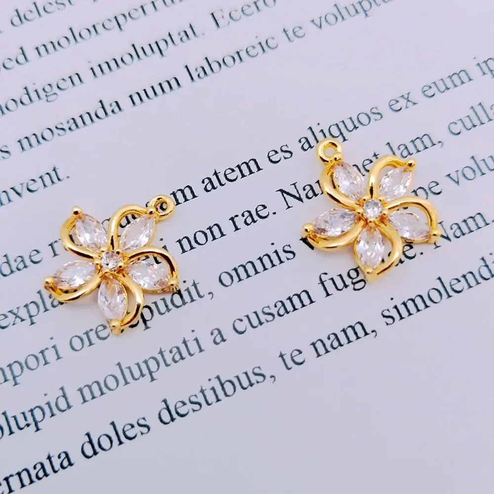 14K Gold-plated Zircon Sunflower Pendant, 12*15mm Small Pendant, Diy Accessory
14K Gold-plated Zircon Sunflower Pendant, 12*15mm Small Pendant, Diy Accessory