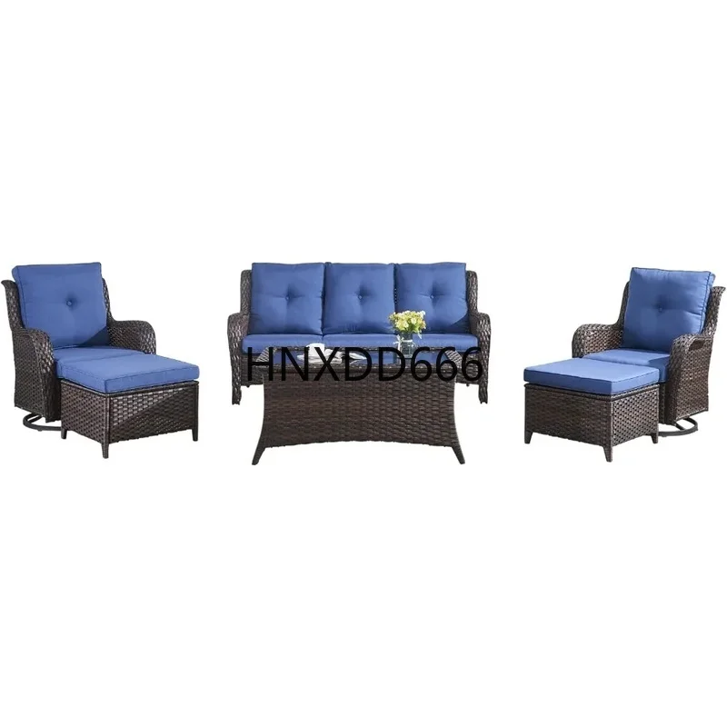 6-Piece Patio Furniture Set with Swivel Rocking Chairs, Ottoman, Coffee Table, and Wicker Outdoor Sectional Sofa
6-Piece Patio Furniture Set with Swivel Rocking Chairs, Ottoman, Coffee Table, and Wicker Outdoor Sectional Sofa