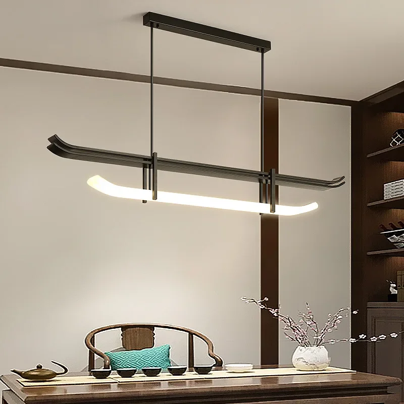 Chinese Retro Minimalist Black Long Chandeliers Home Decor LED Lamp for Bar Dining Room Study Light Suspension Luminaire
Chinese Retro Minimalist Black Long Chandeliers Home Decor LED Lamp for Bar Dining Room Study Light Suspension Luminaire