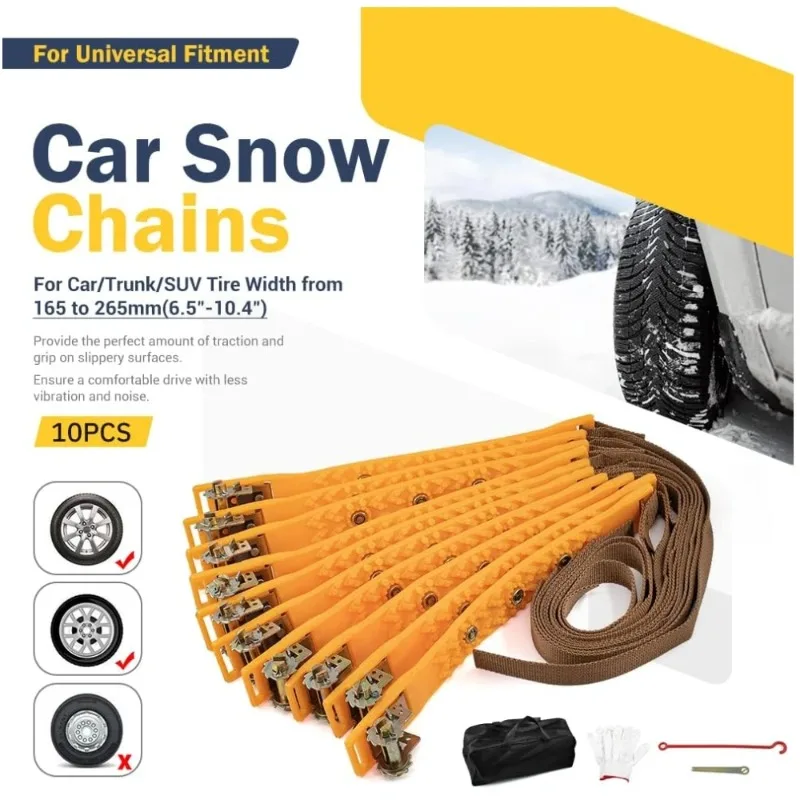 Adjustable Snow Tire Chains Portable Emergency Traction Snow Mud Chain 10pcs Universal Car Snow Chains TPU Wheel Security Chains
Adjustable Snow Tire Chains Portable Emergency Traction Snow Mud Chain 10pcs Universal Car Snow Chains TPU Wheel Security Chains