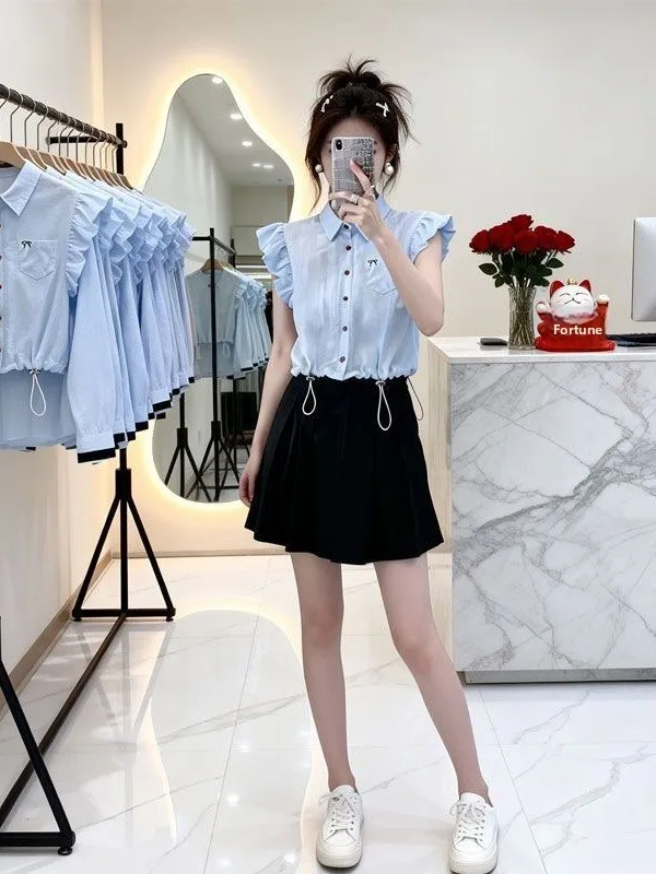 White Embroidered Shirt Women's Summer New Design Sense Knot Waist-Cinching Flying Sleeve Shirt French Style
White Embroidered Shirt Women's Summer New Design Sense Knot Waist-Cinching Flying Sleeve Shirt French Style