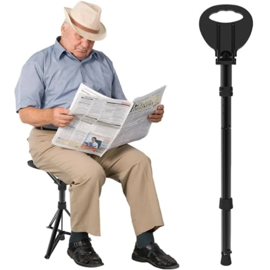 Walking Cane with Seat 34"-37" Adjustable Walking Stick Holds 550lbs Folding Chair Seat Portable Lightweight Aluminum Mobility
Walking Cane with Seat 34"-37" Adjustable Walking Stick Holds 550lbs Folding Chair Seat Portable Lightweight Aluminum Mobility