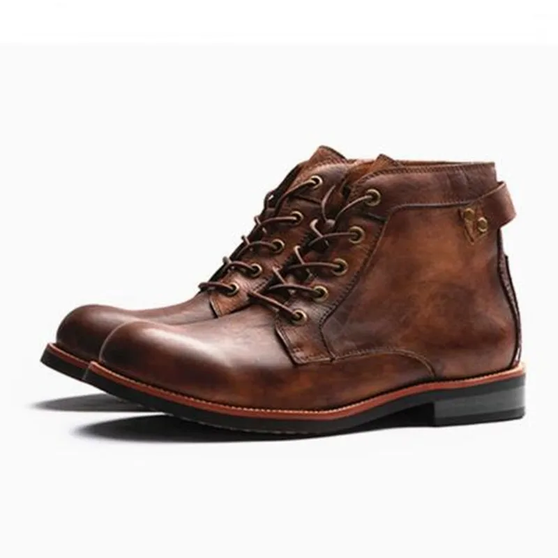 Fashion Men's Leather Boots High Comfortable Shoes Color Matching Thick Bottom Casual Retro Boots Cowboy Botas Large Size 38-48
Fashion Men's Leather Boots High Comfortable Shoes Color Matching Thick Bottom Casual Retro Boots Cowboy Botas Large Size 38-48