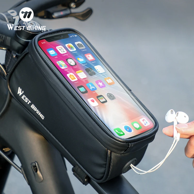 WEST BIKING Bicycle Bag Waterproof Touch Screen Cycling Top Tube Bag MTB Road Bike Bag 7 Inch Phone Case Bike Accessories
WEST BIKING Bicycle Bag Waterproof Touch Screen Cycling Top Tube Bag MTB Road Bike Bag 7 Inch Phone Case Bike Accessories