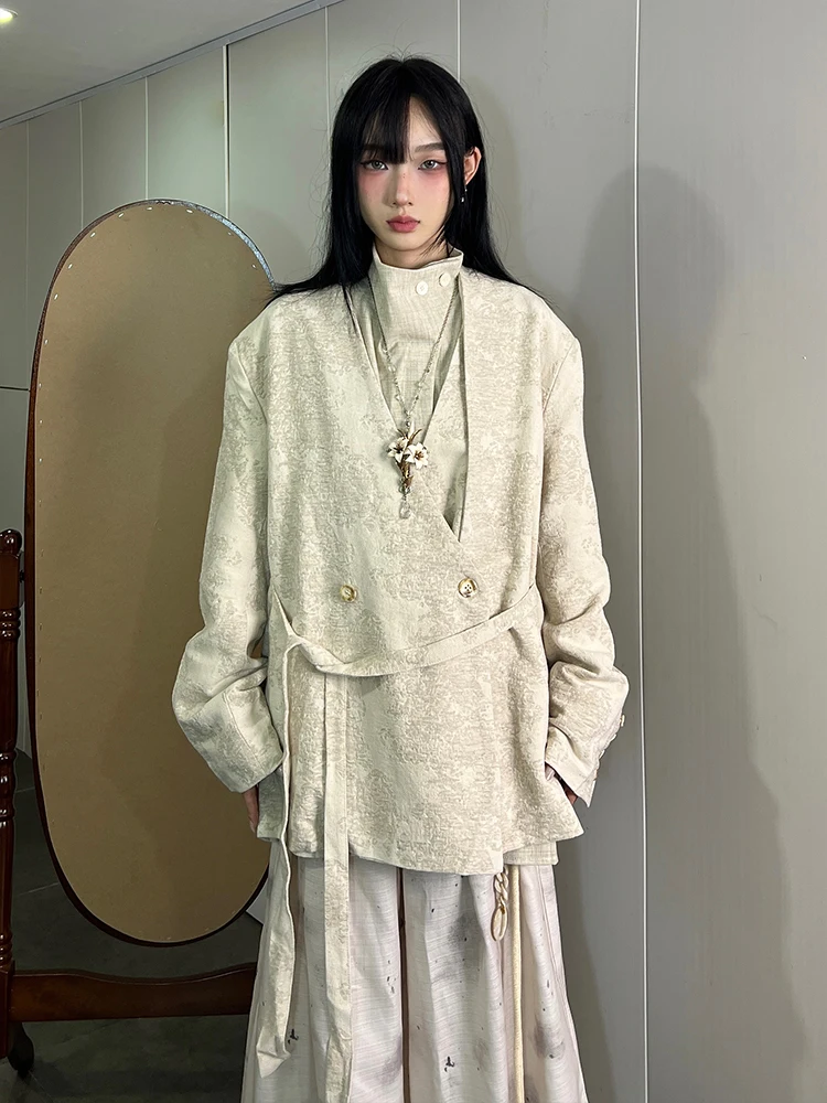 Retro V-ne Design Women's Casual Suit Jaet Fall Winter Korean Sle Belted Loose Fit Polyester Fiber Long Sve Coat
Retro V-ne Design Women's Casual Suit Jaet Fall Winter Korean Sle Belted Loose Fit Polyester Fiber Long Sve Coat