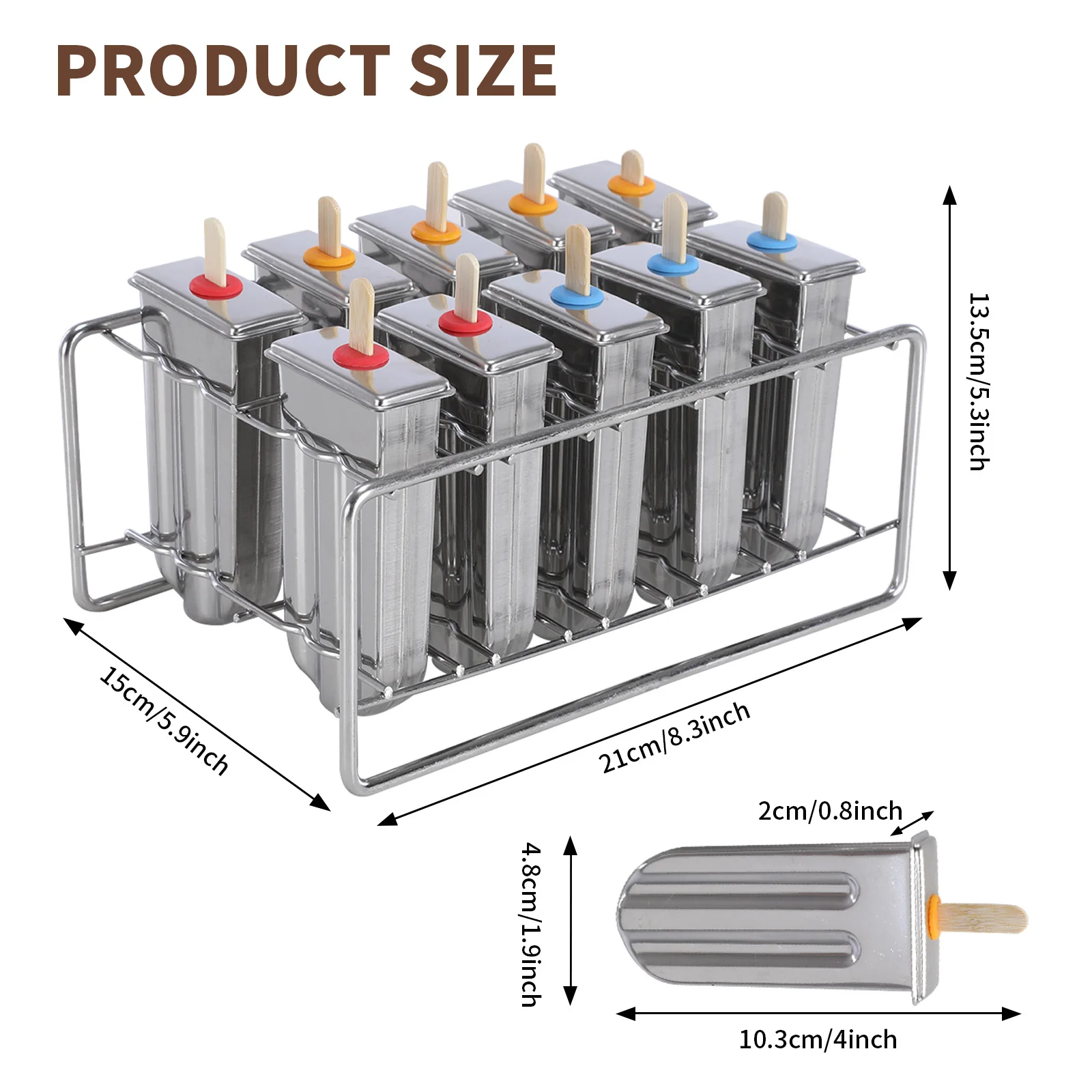 10PCS Square Ice Pop Makers with 100 Sticks 20 Bags 1 Cleaning Brush for Ice Candy Lolly Pops Juice and Fruit Smoothies
10PCS Square Ice Pop Makers with 100 Sticks 20 Bags 1 Cleaning Brush for Ice Candy Lolly Pops Juice and Fruit Smoothies