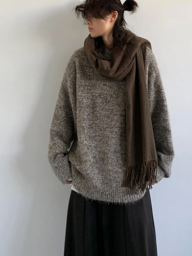 Laid-ba Sle Oversized Casual Knitted Sweater ex Loose Fit round Ne Pullover Soft Material Daily Wear Warmth
Laid-ba Sle Oversized Casual Knitted Sweater ex Loose Fit round Ne Pullover Soft Material Daily Wear Warmth