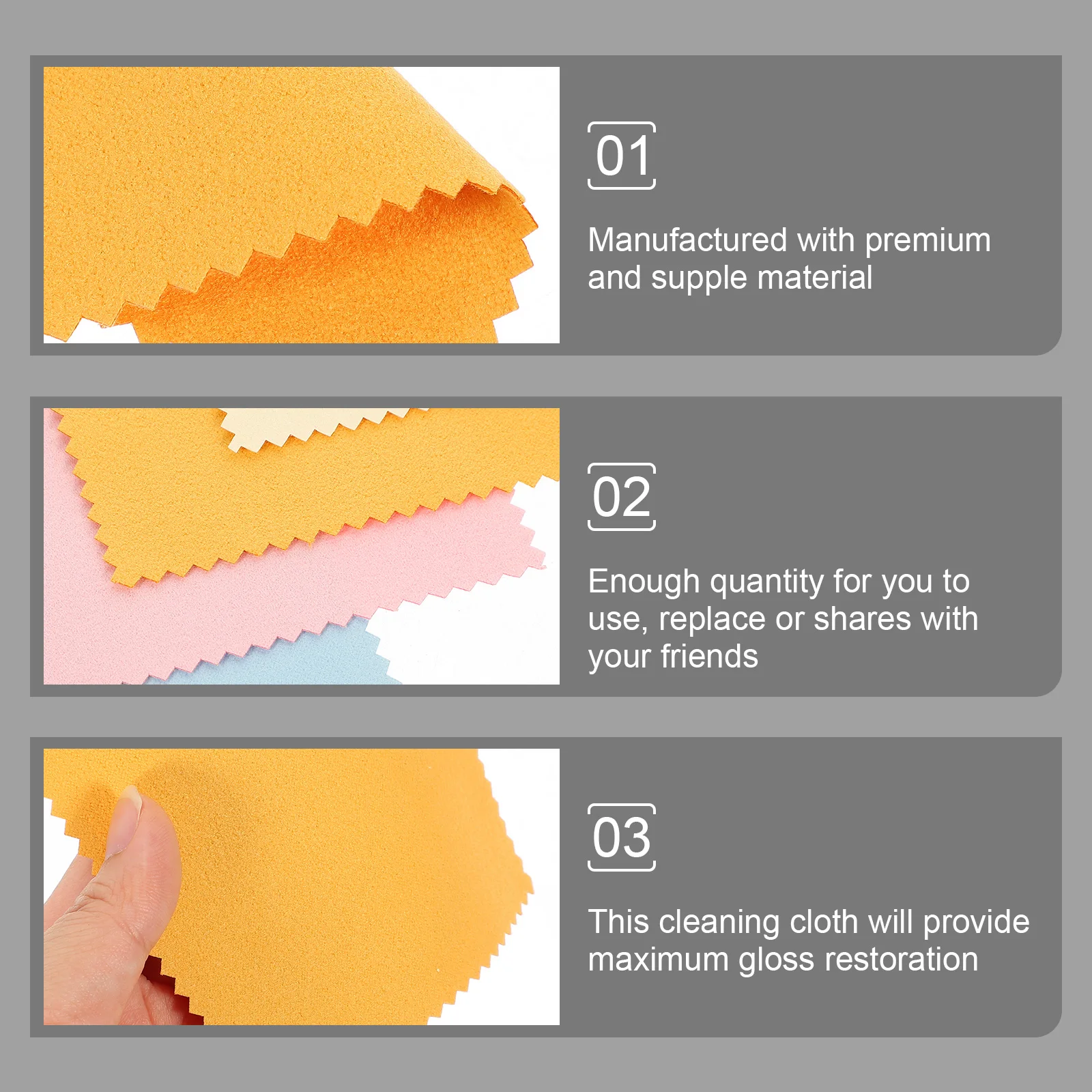 15 Pcs Jewelry Cleaning Cloth Double-sided Fleece Silver Polishing Wipes Durable Restoration Tool for Accessories
15 Pcs Jewelry Cleaning Cloth Double-sided Fleece Silver Polishing Wipes Durable Restoration Tool for Accessories