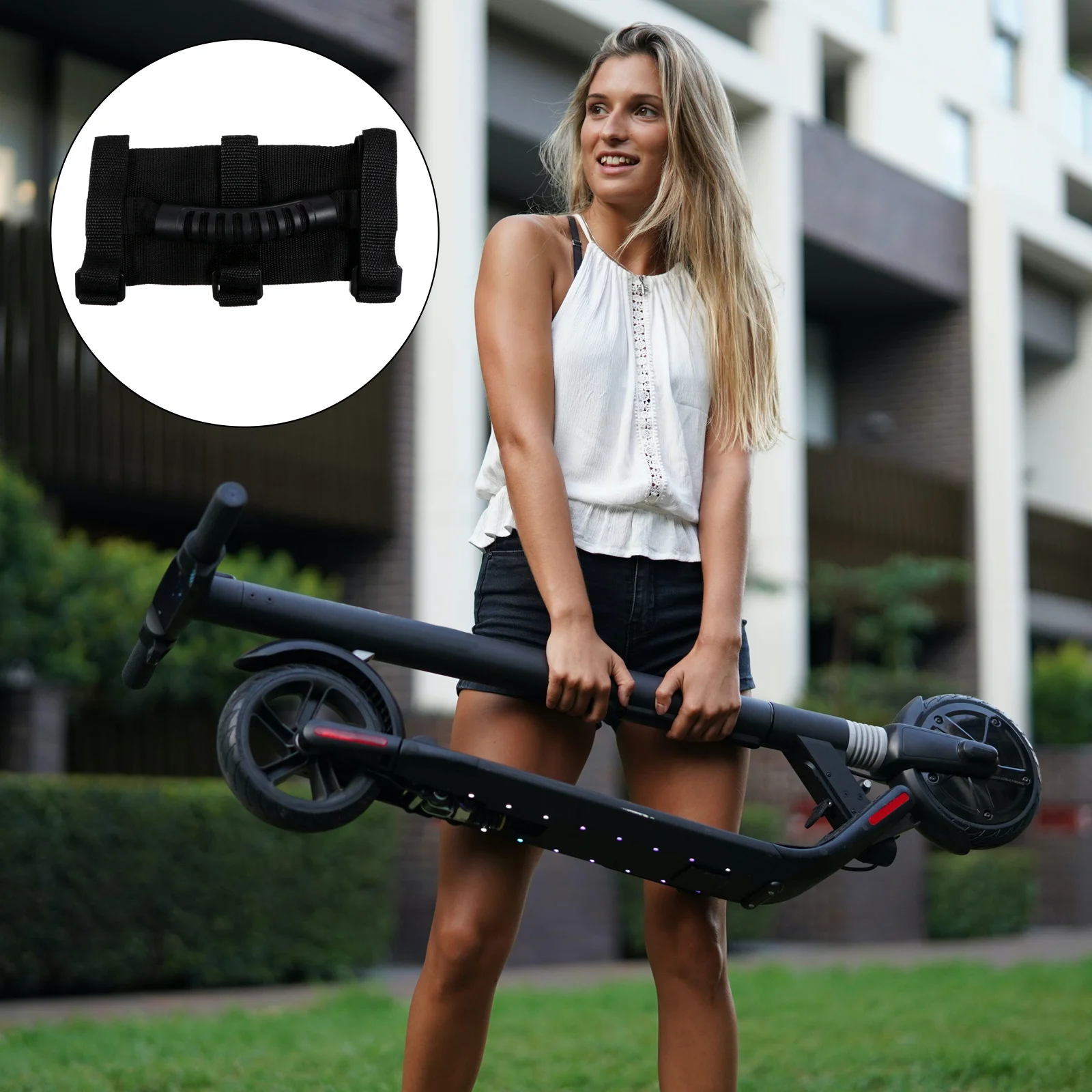 Ремешок для переноски электрического скутера, портативный, легкий, прочный, регулируемый, нейлоновый, легко прикрепляемый ремень для переноски для сложенного скутера
Ремешок для переноски электрического скутера, портативный, легкий, прочный, регулируемый, нейлоновый, легко прикрепляемый ремень для переноски для сложенного скутера