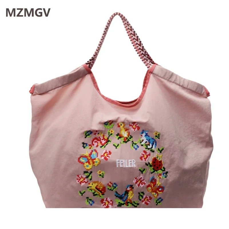 Summer Trend Flower Butterfly Pattern Women's Eco-Friendly Shoulder Bag Nylon Embroidered Shopping Tote Bag for Daily Use 2025 
Summer Trend Flower Butterfly Pattern Women's Eco-Friendly Shoulder Bag Nylon Embroidered Shopping Tote Bag for Daily Use 2025