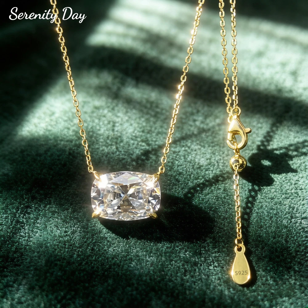 Serenty 10ct Fat Rectangular Cut Moissanite Necklace for Women Sparkling D Color Pendant Neck Chain S925 Sterling Silver Jewelry
Serenty 10ct Fat Rectangular Cut Moissanite Necklace for Women Sparkling D Color Pendant Neck Chain S925 Sterling Silver Jewelry