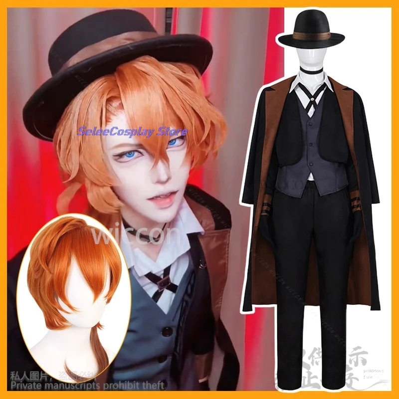 Anime Style Bungouu Cosplay Stra Costume Dogs Nakahara Chuuya Jacket Pants Windbreaker Uniform Hat Wigs For Halloween Party
Anime Style Bungouu Cosplay Stra Costume Dogs Nakahara Chuuya Jacket Pants Windbreaker Uniform Hat Wigs For Halloween Party