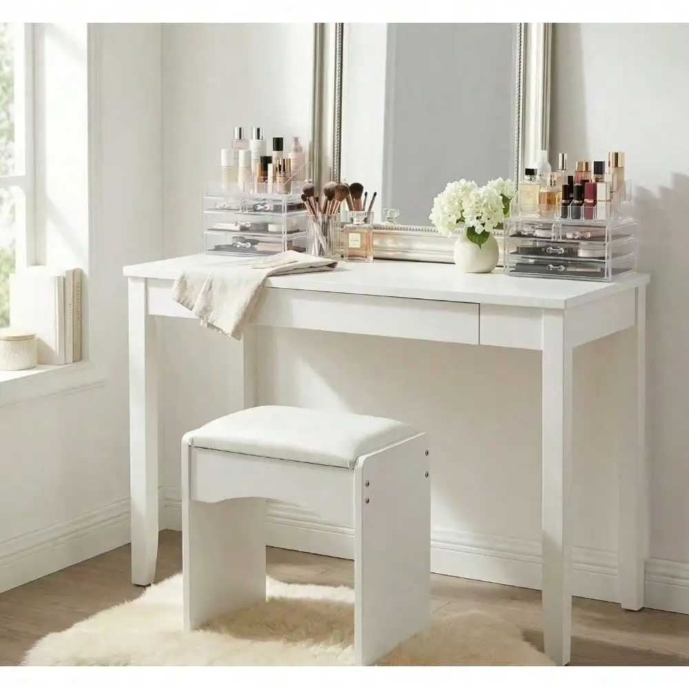 White Upholstered Dressing Stool – Plush Comfort For Vanity Desks & Bathroom Vanities
White Upholstered Dressing Stool – Plush Comfort For Vanity Desks & Bathroom Vanities