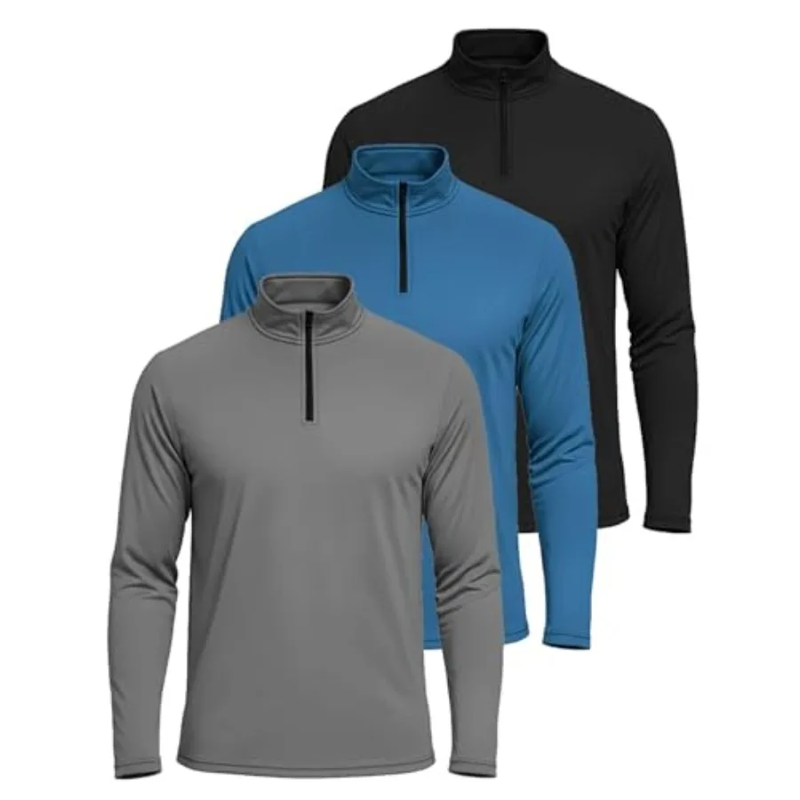 Real Essentials 3 Pack: Men's Dry-Fit Active Quarter Zip Long Sleeve Athletic Performance Pullover Available in Big and Tall
Real Essentials 3 Pack: Men's Dry-Fit Active Quarter Zip Long Sleeve Athletic Performance Pullover Available in Big and Tall