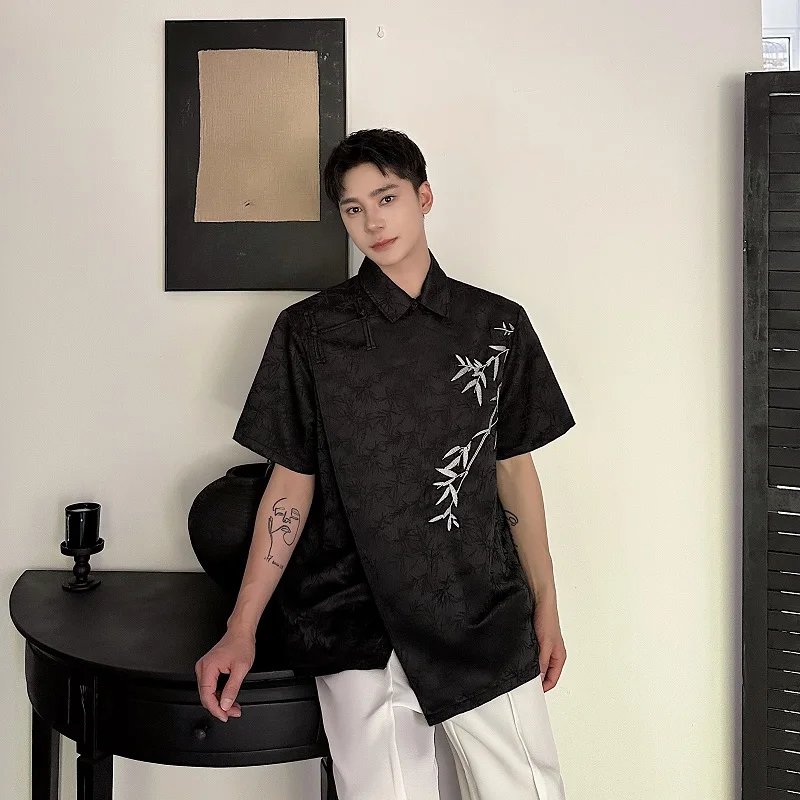 Summer New Chinese Sle Embroidered Bamboo Flip Collar Buttoned Side Slit ort Sve irt Men Women Retro National Sle ...
Summer New Chinese Sle Embroidered Bamboo Flip Collar Buttoned Side Slit ort Sve irt Men Women Retro National Sle ...