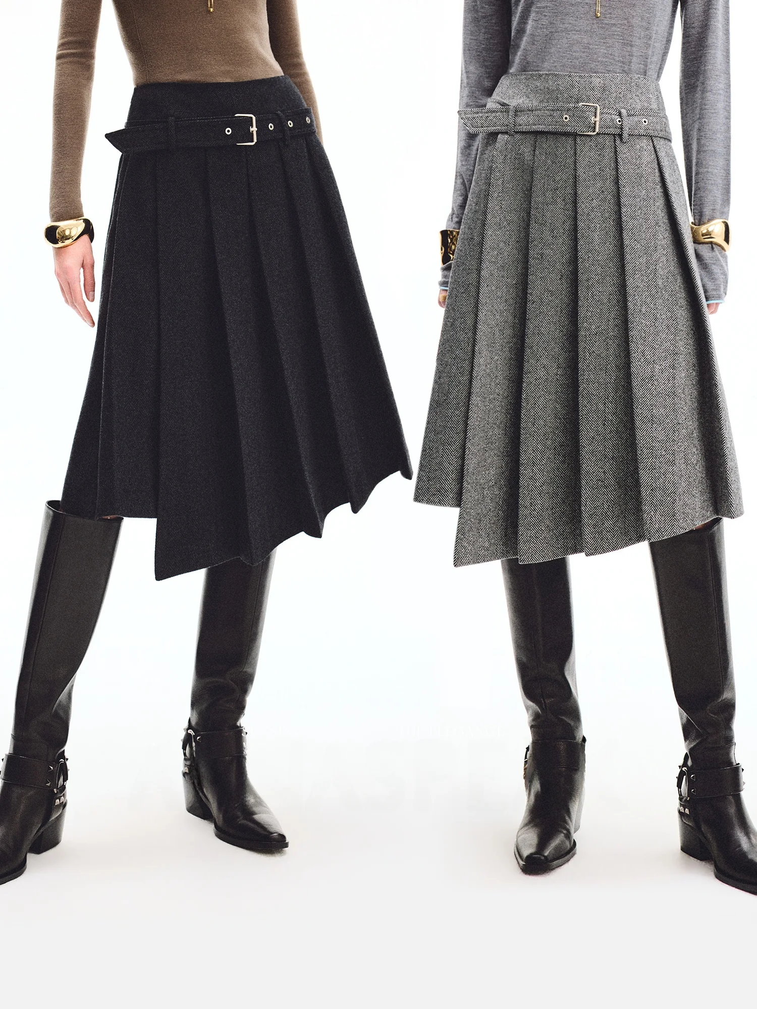 AnnaSpeak Intellectual Heavyweight Warm Retro Mixed Color Woolen Half Skirt Asymmetrical Pleated Skirt for Women High Waist
AnnaSpeak Intellectual Heavyweight Warm Retro Mixed Color Woolen Half Skirt Asymmetrical Pleated Skirt for Women High Waist