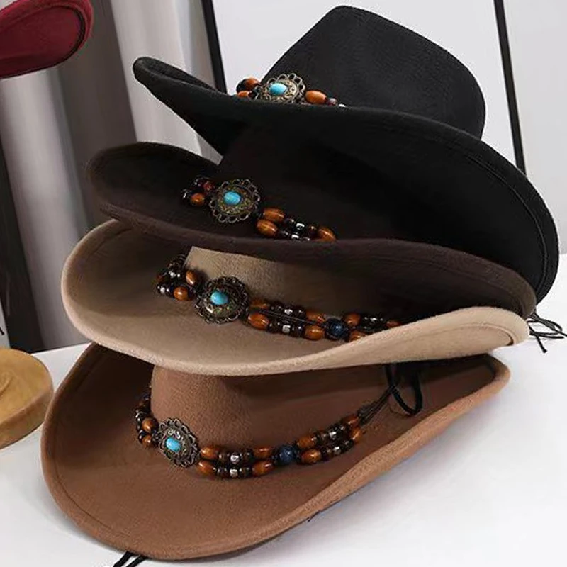 New Summer Western Cowboy Hats Vintage Turquoise Decorated Large Brimmed Wide Border Sunshade Hats Men Women Party Cosplay Hat
New Summer Western Cowboy Hats Vintage Turquoise Decorated Large Brimmed Wide Border Sunshade Hats Men Women Party Cosplay Hat