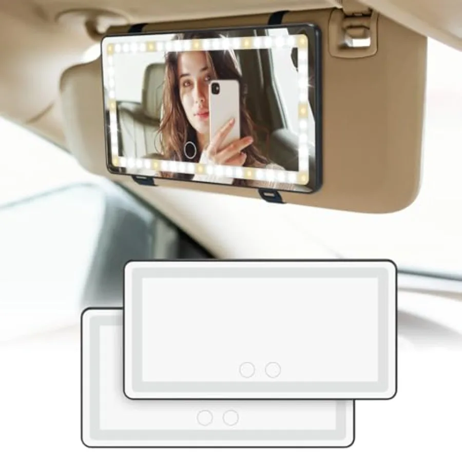 Car Sun Visor Vanity Mirror, Car Vanity Mirror With Lights, Makeup with 3 Light Modes and 60 LEDs, Rechargeable Dimmable Touch
Car Sun Visor Vanity Mirror, Car Vanity Mirror With Lights, Makeup with 3 Light Modes and 60 LEDs, Rechargeable Dimmable Touch