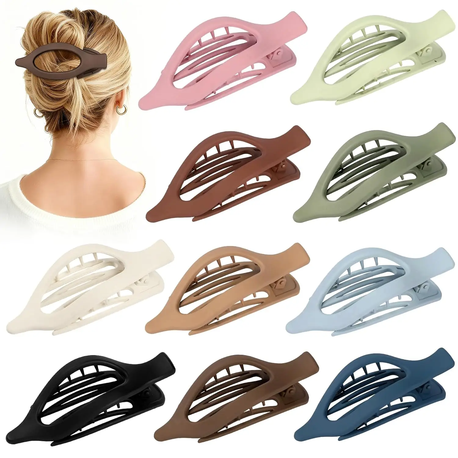 10 Pcs Flat Hair Clips for Women French Concord Claw Clips for Thick and Thin Hair Claw Clips Duck
10 Pcs Flat Hair Clips for Women French Concord Claw Clips for Thick and Thin Hair Claw Clips Duck
