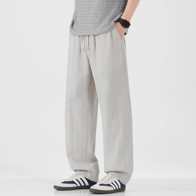 2026 Spring Summer New Loose Thin Straight Trousers for Men Clothing Drawstring Comfort Linen Male Pants
2026 Spring Summer New Loose Thin Straight Trousers for Men Clothing Drawstring Comfort Linen Male Pants