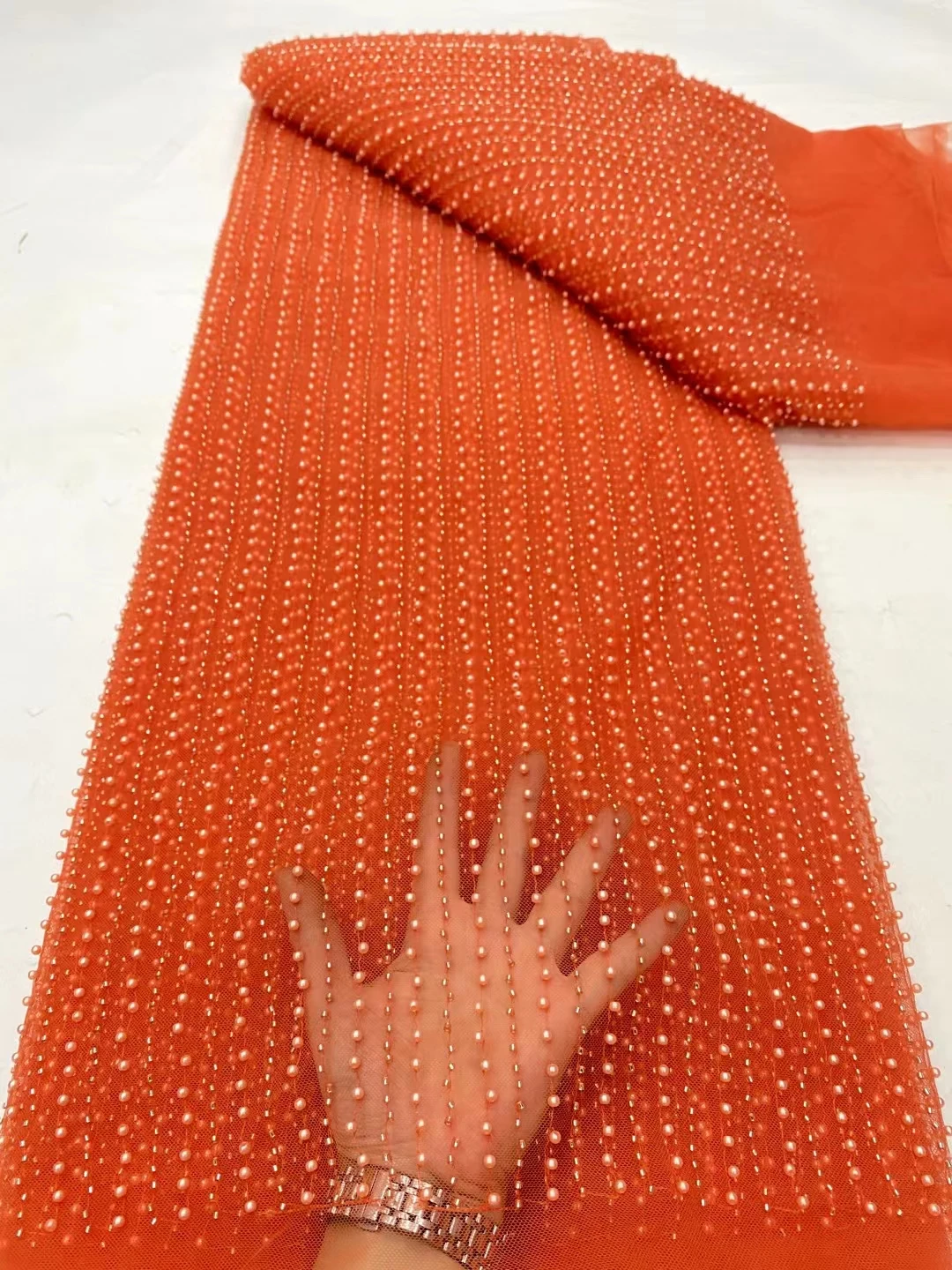 Luxury Orange Handmade Beads French Lace Fabric 2024 High Quality Beaded African Lace Fabric For Wedding Party Dress KDP24118
Luxury Orange Handmade Beads French Lace Fabric 2024 High Quality Beaded African Lace Fabric For Wedding Party Dress KDP24118