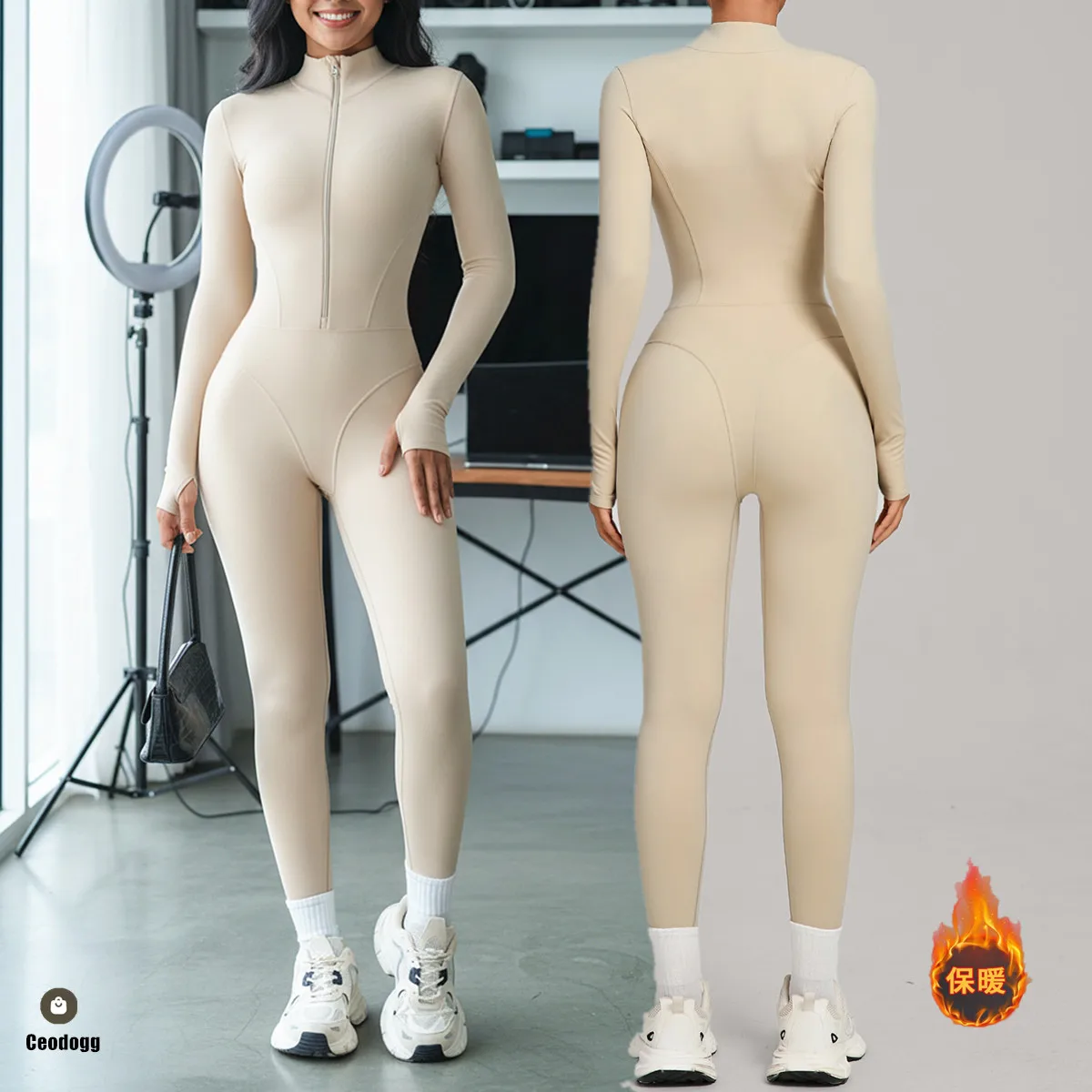 Long Sleeve Fleece Warm Yoga Set Boilersuit Women Sportswear Gym One-piece Jumpsuits Workout Fitness Legging Active Wear XP109
Long Sleeve Fleece Warm Yoga Set Boilersuit Women Sportswear Gym One-piece Jumpsuits Workout Fitness Legging Active Wear XP109