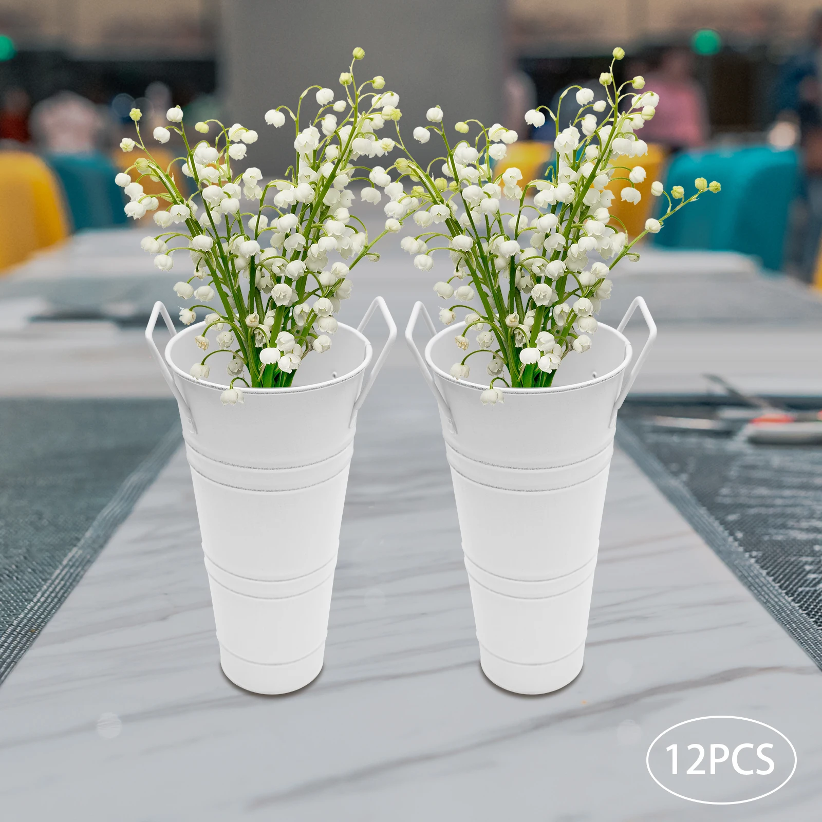 12 Pcs White Metal Flower Buckets, Flower Display Buckets, Wedding Flower Display
12 Pcs White Metal Flower Buckets, Flower Display Buckets, Wedding Flower Display