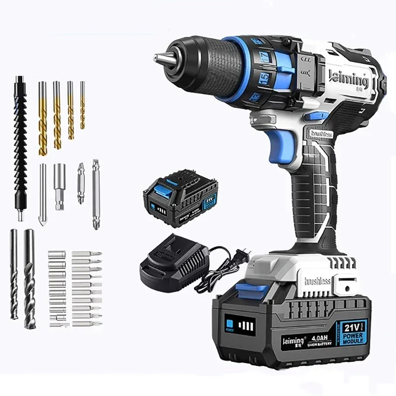 Brushless Electric Drill 21V Cordless Screwdriver Rechargeable with Light Battery Impact Screwdriver Woodworking Tools for Home
Brushless Electric Drill 21V Cordless Screwdriver Rechargeable with Light Battery Impact Screwdriver Woodworking Tools for Home