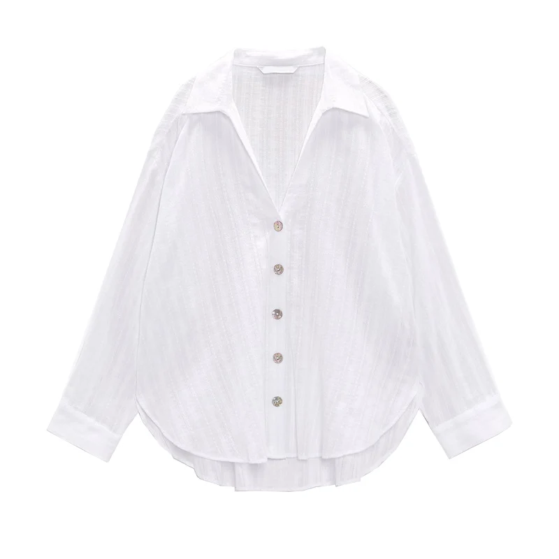 Spring New White Loose Long Sve Collar Sun Protection irt Vertical Ruffle Single Button ZA Women's Busin Casual ...
Spring New White Loose Long Sve Collar Sun Protection irt Vertical Ruffle Single Button ZA Women's Busin Casual ...